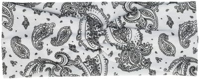 Haarsoires Haarband Twist 9cm – Paisleyprint – Gladde Stof – Wit - Zachte Knoop Hoofdband - Haaraccessoire voor Dames & Meisjes