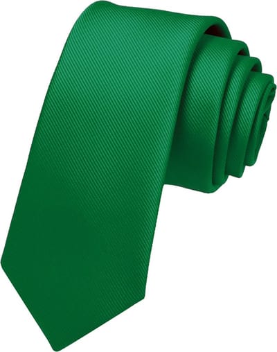 Fako Fashion - Fijne Stropdas - Gestreept - Ribstructuur - 100% Zijde - Effen - 6cm - 145cm - Groen