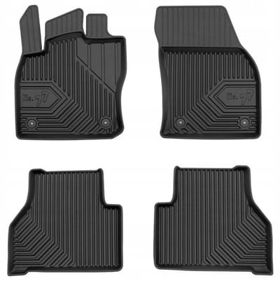 Premium Rubberen Mattenset No.77 - Geschikt voor VW Caddy V vanaf 2020 - Perfecte Pasvorm - TPE Elastomeer - Zwart - 4-delig - FROGUM