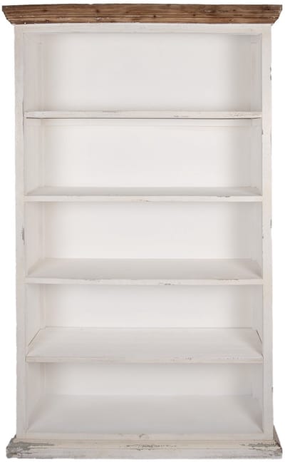 Clayre & Eef Boekenkast 116x36x195 cm Wit Hout