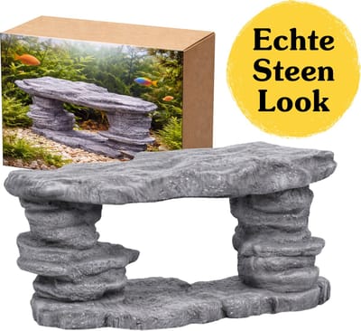 Aquarium Decoratie Steenwand 12 x 5 x 5 cm – Realistische Rots – Aquascape Ornament – Terrarium Decoratie – Schuilplaats voor Vissen, Garnalen en Reptielen