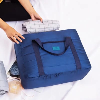 Without Lemon - Unisex Opvouwbare Reis Tas - Waterdicht - Travel bag - Ritssluiting - Draagbaar - Handbagage - Handcarry - Reizen - 48x32x16CM - Blauw