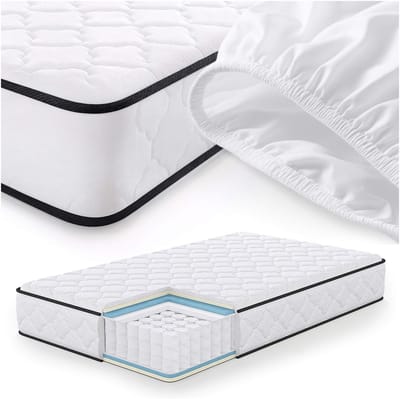 Springs Matras met Beschermer 120x200 cm / Spring Pocketveringmatras / Binnenveringsmatras / Pocketvering met 7 Comfortzones / Afneembare waterdichte tijk / H3 Hardheid