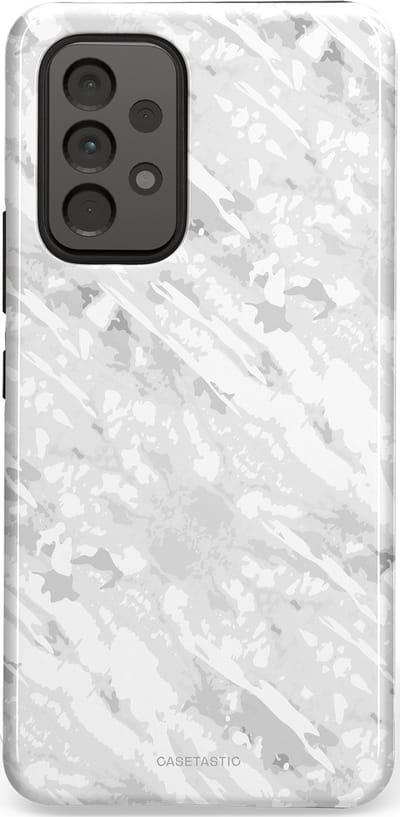 Casetastic hoesje geschikt voor Samsung Galaxy A53 (2022) 5G - Dubbellaagse bescherming - Winterse Camouflage - Fashion Case - Lichtgrijs Wit