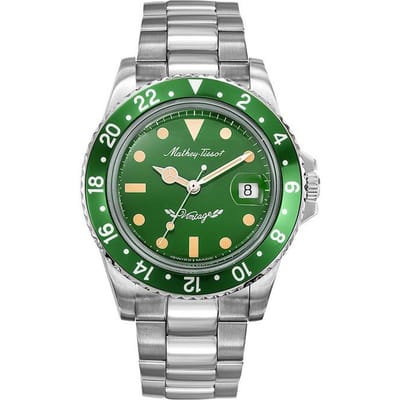 Mathey-Tissot Vintage Roestvrij Staal Groene Wijzerplaat Automatisch H900ATV 100M Herenhorloge groen