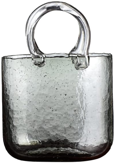 Dailygoods- Glasvaas Handgemaakt - Zakvormige Vaas - Multifunctioneel - Tafeldecoratie - Stabiele Stand - Hengsels - Bloemenvase