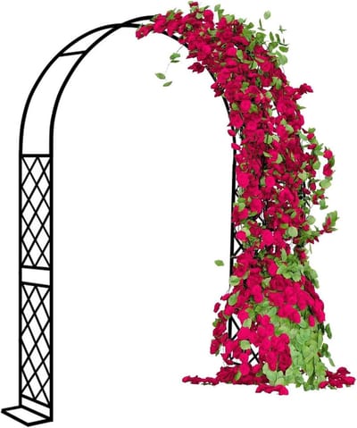 Tuin Prieel - Rozenboog Hek - Bruiloft Decoratie - Stabiel Metalen Frame - 330x250CM - Zwart