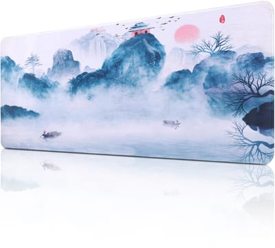 carmdering - Gaming-muismat - Bureau - Anti-Slip - XXL formaat (80×30 cm), waterbestendig en stofvrij - Antislip rubberen onderkant, verschuift niet - Blauw - Geschikt voor gaming en kantoor, ideaal cadeau