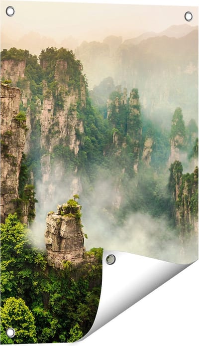 Gards Tuinposter Zhangjiajie Klif Bergen in China - 40x60 cm - Tuindoek - Tuindecoratie - Wanddecoratie buiten - Tuinschilderij