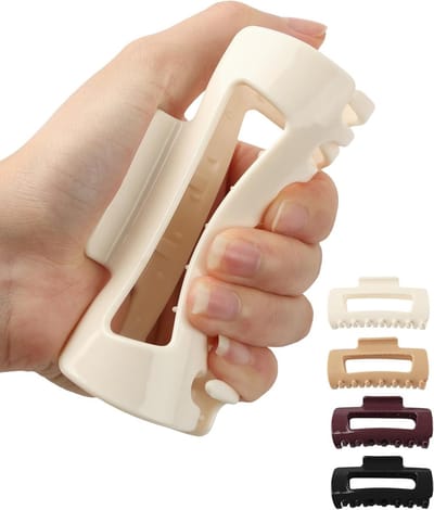 Grote Set van 4 Haarclips voor Dames - Zachte en Flexibele Haarclauwen van TPEE - Antislip en Lichtgewicht voor Dikkere en Dunnere Haarstijlen, Geschikt voor Vrouwen en Meisjes