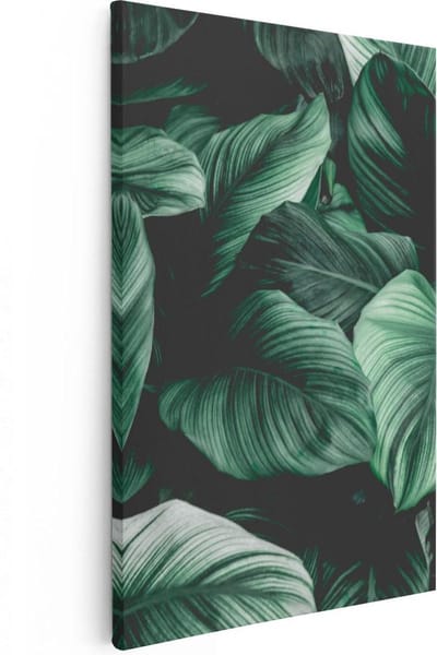 Artaza Canvas Schilderij Jungle - 20x30 cm - Klein - Muurdecoratie Botanisch - Wanddecoratie Planten - Kamer Accessoires Woonkamer