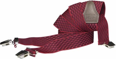Pierre Mouton Diadème Bretel - Bretels - Volwassenen - Heren - Rood - 140cm - 3 brede clips - XL - XXL