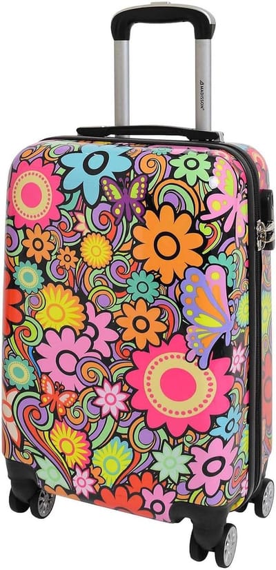 Koffer Handbagage - Reis Koffer - Vliegreis - Hardcase Polycarbonaat - 55x36x20 cm - Bloemenprint