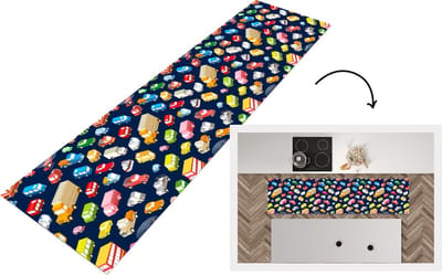 Keukenloper - Loper keuken - Patroon - Auto - Verkeer - 200x50 cm - Keukenloper vinyl