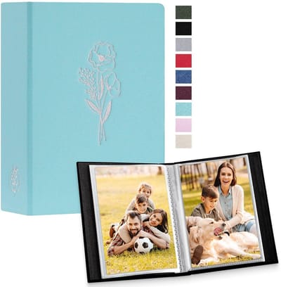 Dailygoods- Fotoalbum 100 Foto's - 2 Stuks - Insteekalbum - Linnen Cover - 6x4 Pockets - 17x13x5 cm - Zuurvrij en Stofdicht - Fotoboek