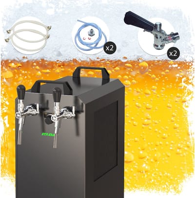 Complete set - Biertap STREAM 80K met luchtpomp bierkist, stromingskoeler 2-lijns droge koeler .