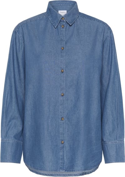 Saint Tropez OjettaSZ Shirt Dames Overhemd - Medium Blue Denim