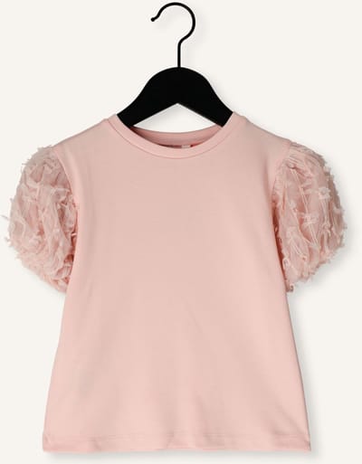 MAYORAL S/sl Tulle T-shirt Tops & T-shirts Meisjes - Shirt - Lichtroze - Maat 92