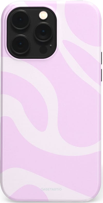 Casetastic hoesje geschikt voor Apple iPhone 14 Pro Max - MagSafe - Dubbellaagse bescherming - Vrolijk Roze Suikerspin Curves - Fashion Case - Lichtroze Wit