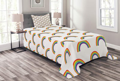 ABAKUHAUS Regenboog Set – Bedsprei 170 x 220 cm – Wasbaar