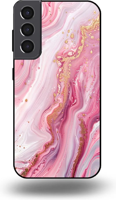 Smartphonica Telefoonhoesje geschikt voor Samsung Galaxy S22 Plus met marmer opdruk - TPU backcover case marble design - Roze geschikt voor Samsung Galaxy S22 Plus