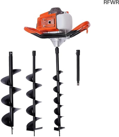 RFWR® Krachtige 72CC Handheld Grondboor met Booropzetstukken - Ideaal voor Tuin en Hekpalen