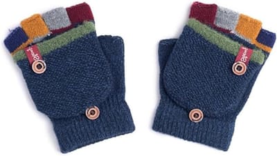 Warm Gebreide Winterwanten voor Kinderen van 3 tot 6 Jaar, Omkeerbare Kindermittens, Comfortabele en Ademende Handschoenen voor Koude Dagen