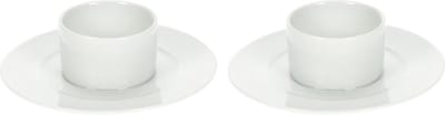 Set van 8x eierdopjes van porselein wit 11 cm - Houders voor gekookte eieren - Ontbijt en lunch Pasen tafeldecoratie