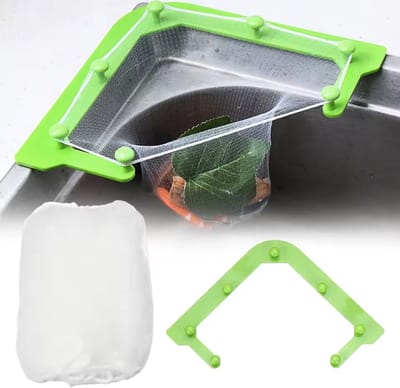 CHPN - Gootsteenzeef - Gootsteen netje - Afgiet netje -Groen - Gootsteennetje - Driehoek - Spoelbaknetje - Afvalnetje Opvangnetje Afdruipnetje Anti verstopping Zeef Spoelbaknetjes Gootsteen organiser