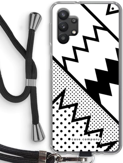 Case Company® - Hoesje met koord geschikt voor Samsung Galaxy A32 5G hoesje met Koord - Pop Art #5 - Telefoonhoesje met Zwart Koord - Bescherming aan alle Kanten en Over de Schermrand