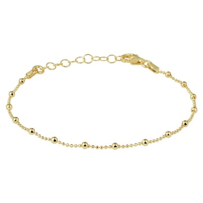 Zilver Verguld (Geel) Armband Bolletjes 2,0 Mm 16 + 3 Cm 3 Micron 2103155