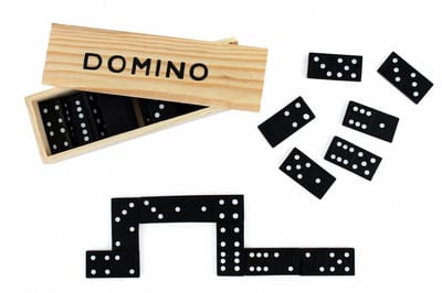 Rasehorn Domino spel - 28 dominostenen in houten kistje - Klassiek gezelschapsspel