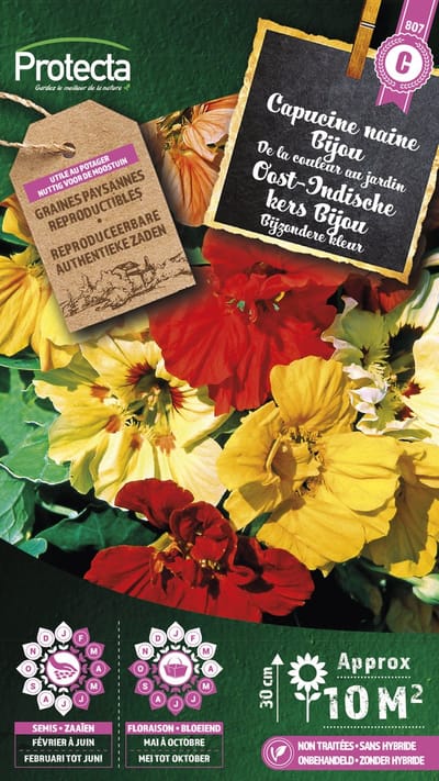 Protecta Bloemen zaden: Oost-Indische kers Bijou Gemengd | Kapucijnbloem