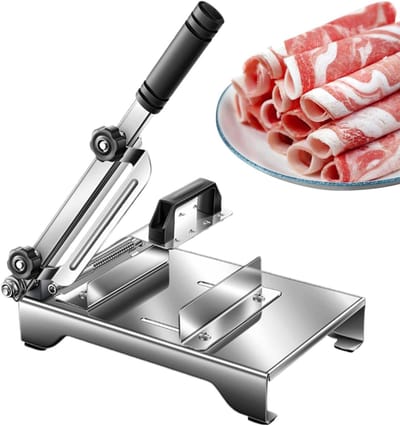 Vleesmolen Snijder - Keukenmachine Groentesnijder - Gelijkmatig Snijden - Roestvrij Staal - 0-8mm Instelbaar - Zilver
