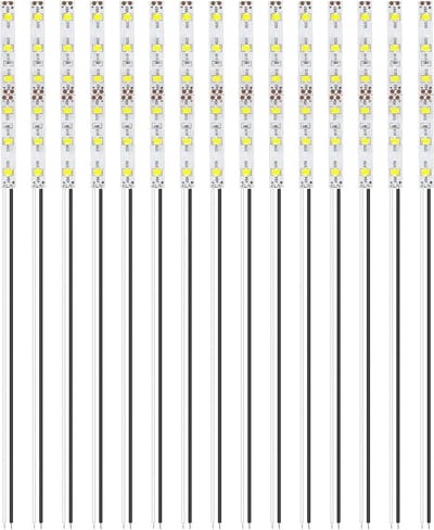 100 mm 2835 12 V - 18 V LED Voorbedrading voor Modellen, Wit, Verpakking van 15 Stuks, Energiezuinig en Duurzaam