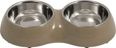 Jack And Vanilla - Voer- En Drinkbakken - Bon Appetit Dubbele Kom - Taupe - 2x220ml 51/0097 - 182698