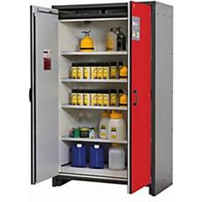 Veiligheidskast type 30 asecos Q-CLASSIC-30, scharnierende deuren, voorzijde verkeersrood, B 1164 x D 620 x H 1947 mm