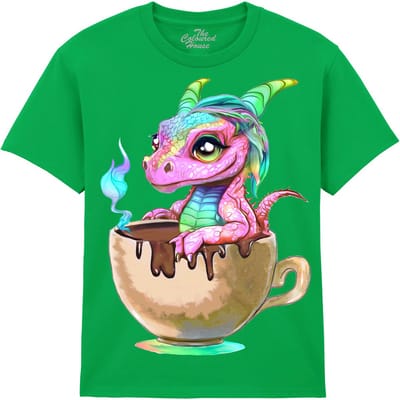 KIDS Draak Cappuccino Dragon The Coloured House KIDS T-shirt XL