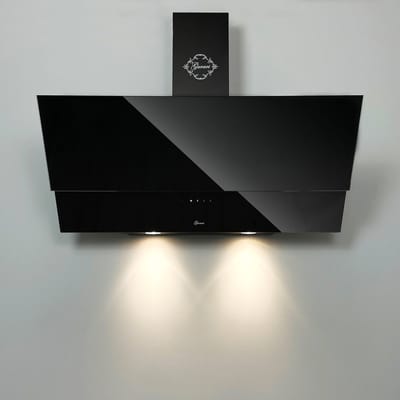 GURARI GCH 268 BL 9 Prime N+Slang range Afzuigkap, Afzuigkap 90cm/ zwart glas/ efficiënt/ krachtige afzuiging 1000m³/h