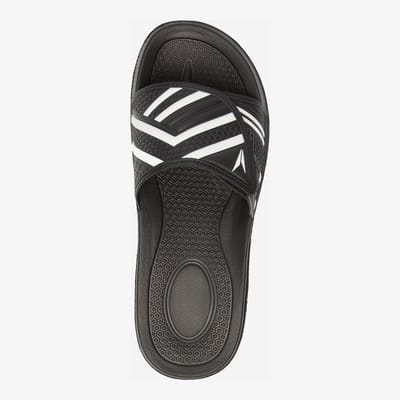 Dutchy heren badslippers met klittenband zwart wit - Maat 48
