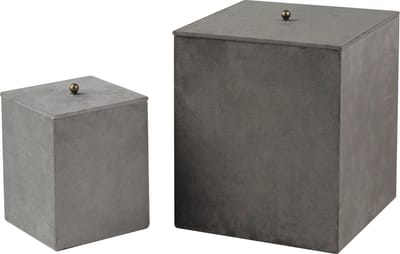 Oliva's - Opbergbox - Opbergmand met deksel - Opbergdoos - Set van 2 stuks - Velvet - Grijs