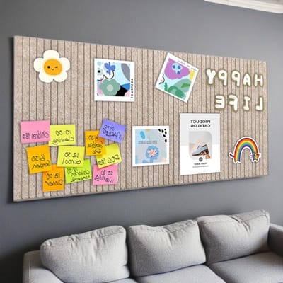 Kleine en grote vilt prikborden met zelfklevende achterzijde voor foto's, memo's en postkaarten - Ideaal voor kantoor en keuken, wanddecoratie in camel kleur