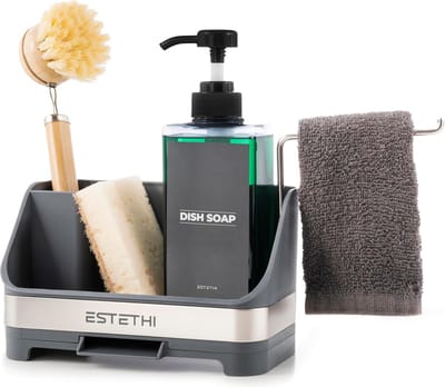 Gootsteenorganisator - Gootsteenorganisator, Sponshouder, Organisator Keuken, Gootsteenopslag, Keukengadgets, Keukengereihouder