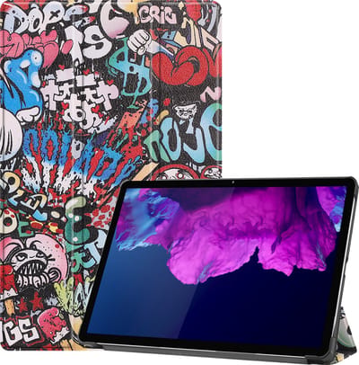 Hoesje - Geschikt voor Lenovo Tab P11 - Dun & Stevig - Hardcover Book Case - Trifold Bookcase Hoes - Hard Cover - Tablethoes - Graffity