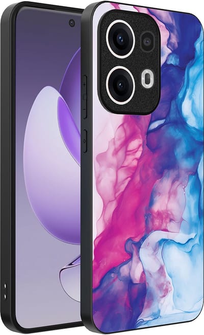 Smartphonica Telefoonhoesje Geschikt voor Oppo Reno 13 Pro met Roze Blauw Marmer Opdruk - TPU Backcover Case Rose Blue Marble Design geschikt voor Oppo Reno 13 Pro
