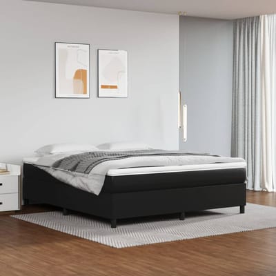 vidaXL - Boxspring - bed - kunstleer - zwart - 180x200 - cm