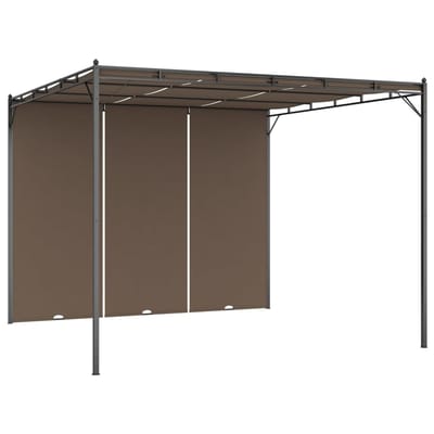 vidaXL - Tuinprieel - met - zijgordijn - 3x3x2,25 - m - taupe