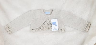 Mac Ilusion Gebreid Vestje/Bolero Meisjes | 9275 | Zandkleur/Beige | Bliss Glans | 1 maand | maat 56