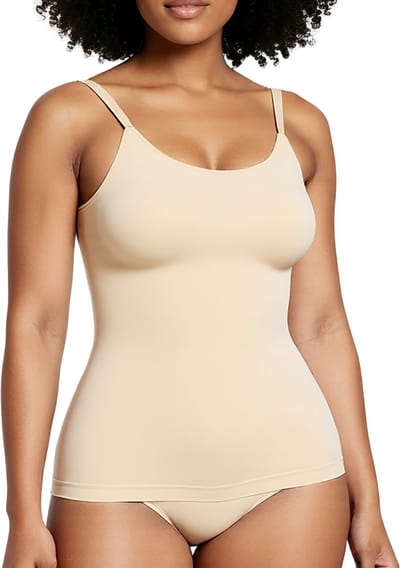 Corrigerende Shapewear Top Dames - Mouwloos - Beige - Maat S - Naadloos - Corrigerende Body - Onzichtbaar Topje - Corrigerend Ondergoed Dames - Shapewear Topje - Tanktop Dames - Damestop