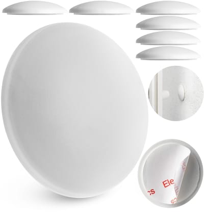 Deurkruk stootrand voor wanden, 8 stuks, Ø 40 mm, in wit, zelfklevende wandbescherming voor deurkruk, deurkruk, raamkruk, stootrand tegen deurstop, deurstop elastische stootrand, wand deur stootrand
